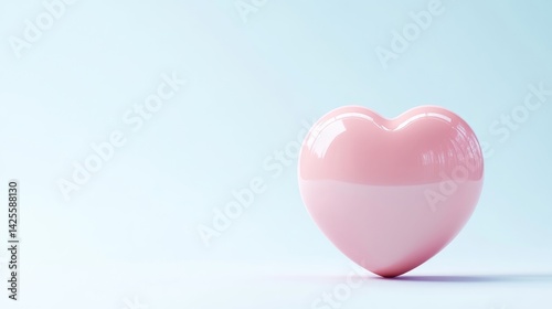 Soft Pink Heart on Pastel Background