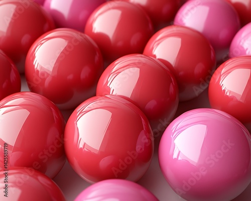 Red & Pink Spheres Abstract Pattern