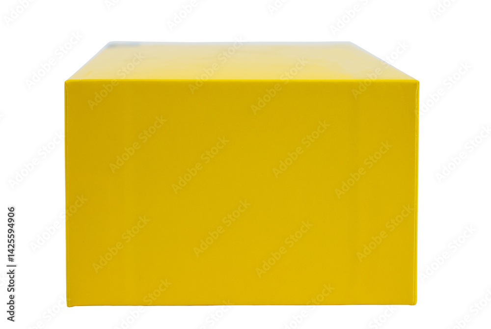 Fototapeta premium Yellow box isolated on white background.