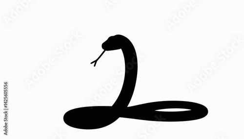 Silhouette of rubber snake for April Fools' prank, playful humor