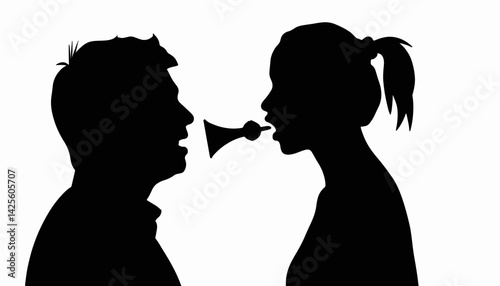 Silhouetted prank interaction with helium voice, April Fools' fun