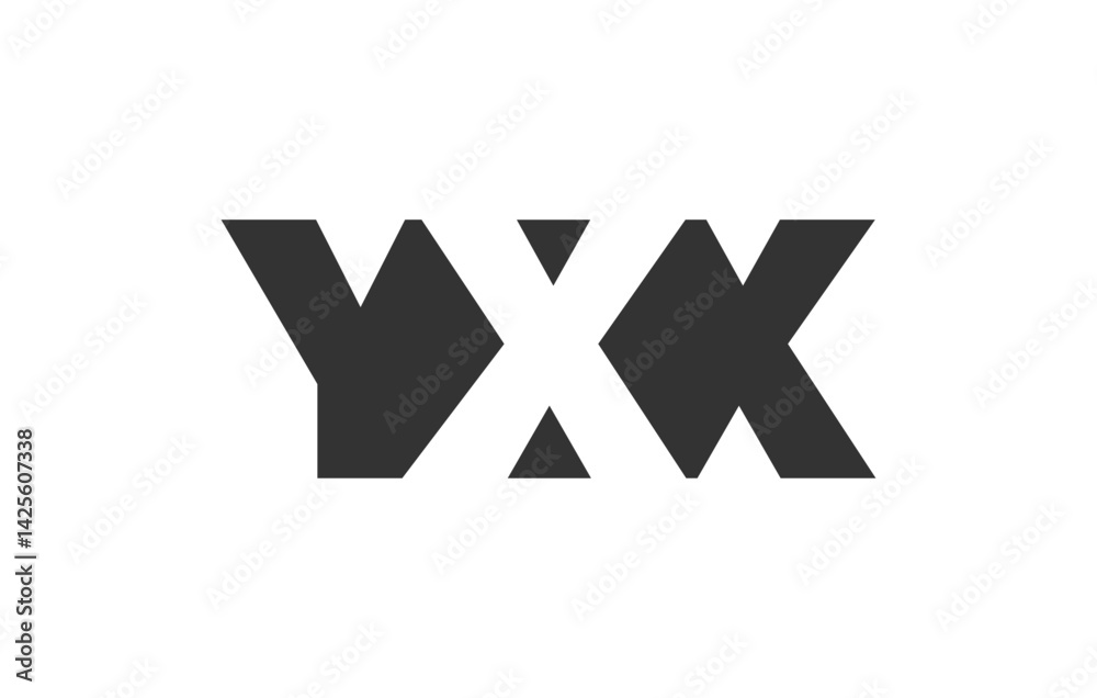 YXX logo design. Initial letter Y X X bold font style for tech startups, consulting, corporate branding. Creative company name, headlines typography identity, trendy logotype.