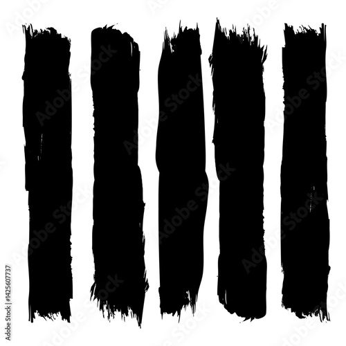 Set of brush stoke on white background
