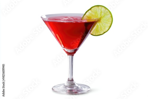 Wallpaper Mural Cosmopolitan Cocktail: Vibrant Red Martini with Lime Torontodigital.ca