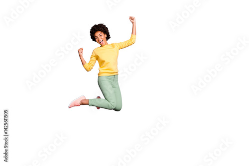 Foto Full length body size view of her she nice attractive lovely funky girlish cheer