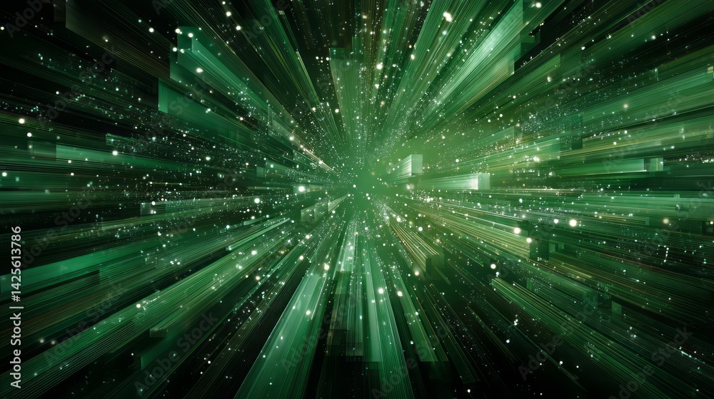 Fototapeta premium abstract green lights in motion.