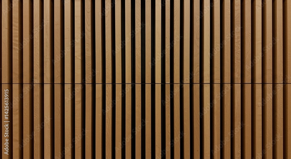 Wooden slat background with vertical pattern. The repetitive lines create a modern and minimalist visual Wooden slat background with vertical pattern. The repetitive lines create a modern and minimalist visual