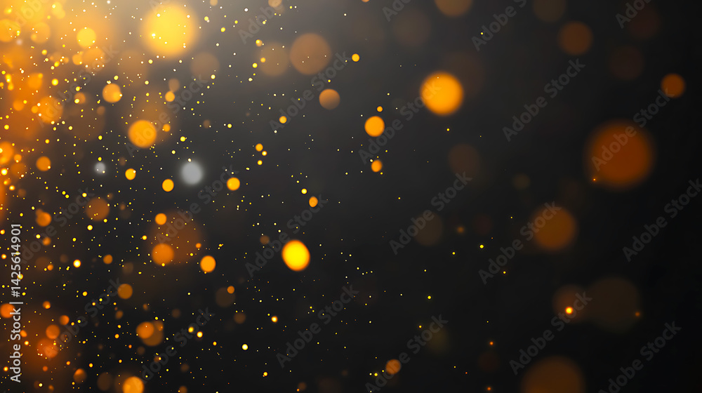 Obraz premium Golden Confetti Celebration Background Luxurious Black and Gold Festive Design