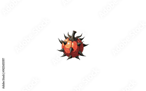 Ackee - AI-Created Vector with Bright Red Pods and Yellowish Flesh