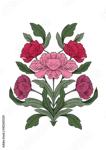 ornemental red rose flowers 