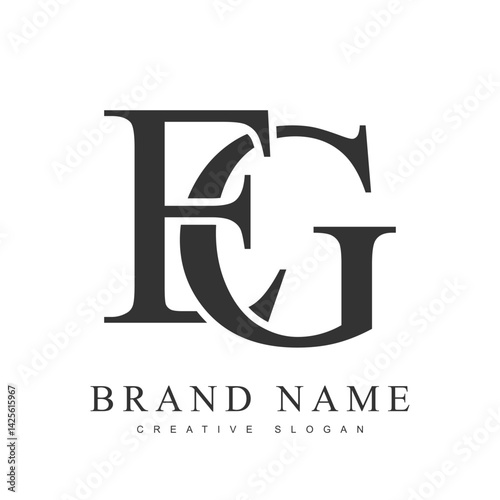 EG trendy logotype template. Initial letter e and g classic font style. Creative logo for company name or identity.