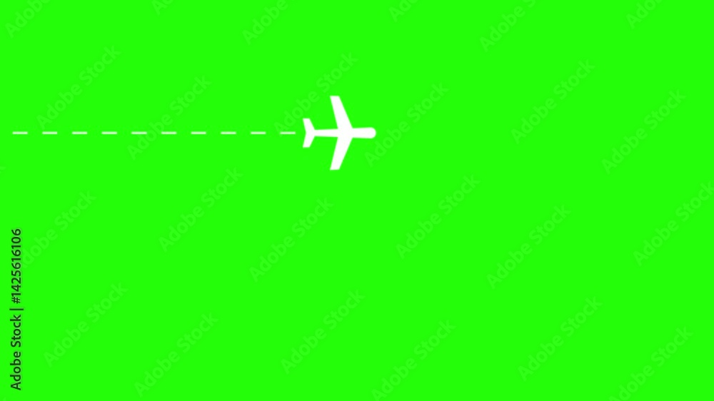 plane icon animation on green background .icon concept on green screen plane icon animation on green background .icon concept on green screen