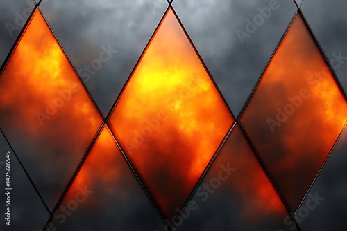 Reflected Fire Clouds Building Facade
