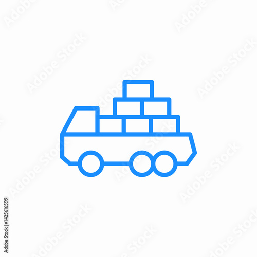 loaded truck boxes icon sign vector
