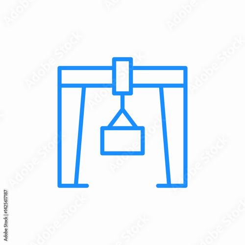 overhead crane lifting icon sign vector