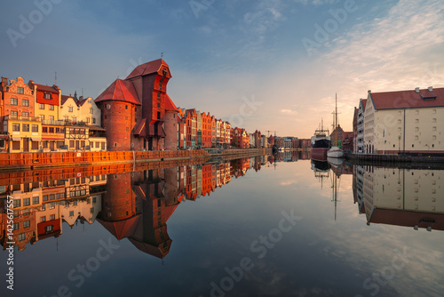 Gdansk, Poland. Cityscape image of old town Gdansk, Poland at beautiful sunrise.