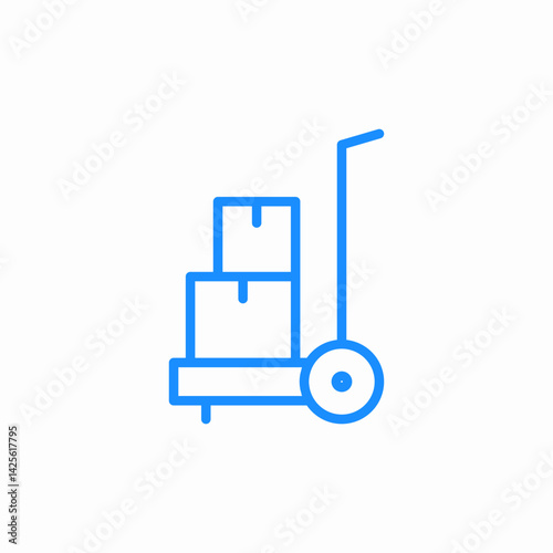 stacked boxes trolley icon sign vector