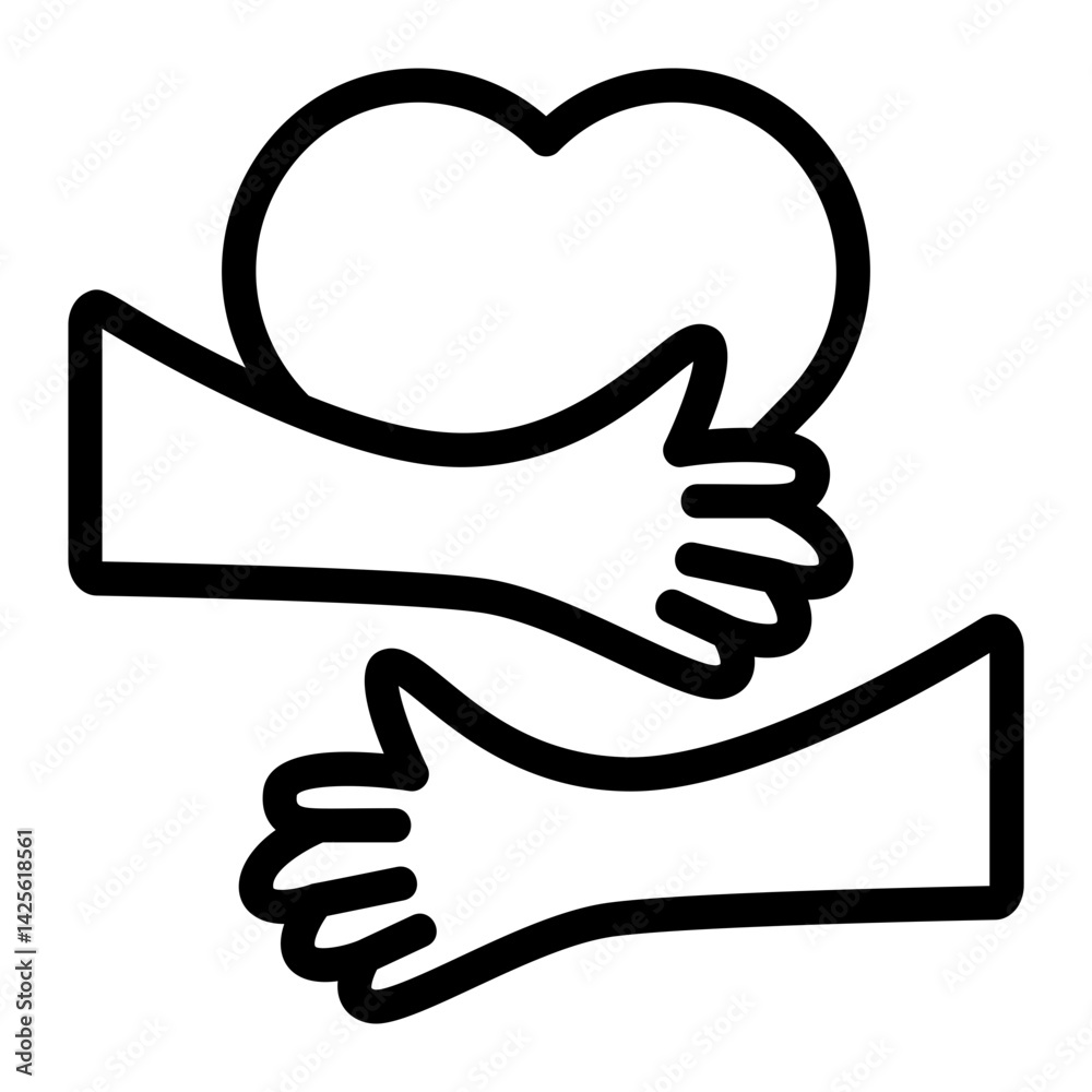 Fototapeta premium Hug for Mom Line Icon