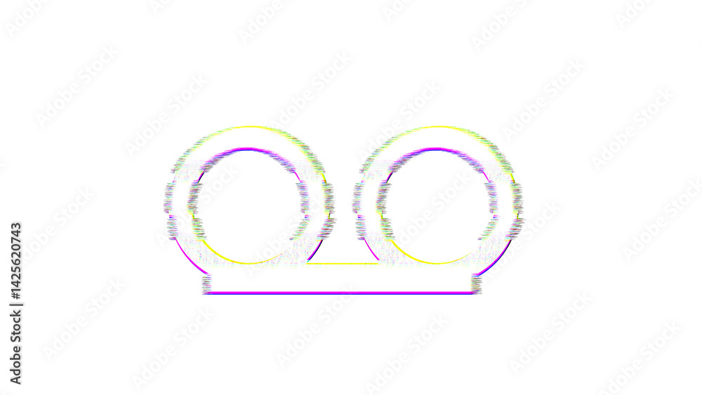 Icon voicemail is distorted. Glitch. Noise, chromatic aberration, geometric distortion Icon voicemail is distorted. Glitch. Noise, chromatic aberration, geometric distortion