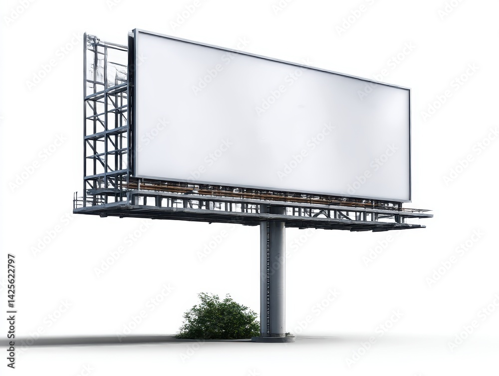 Obraz premium Billboard construction blank isolated on white background