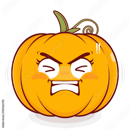 pumpkin hurt face cartoon cute