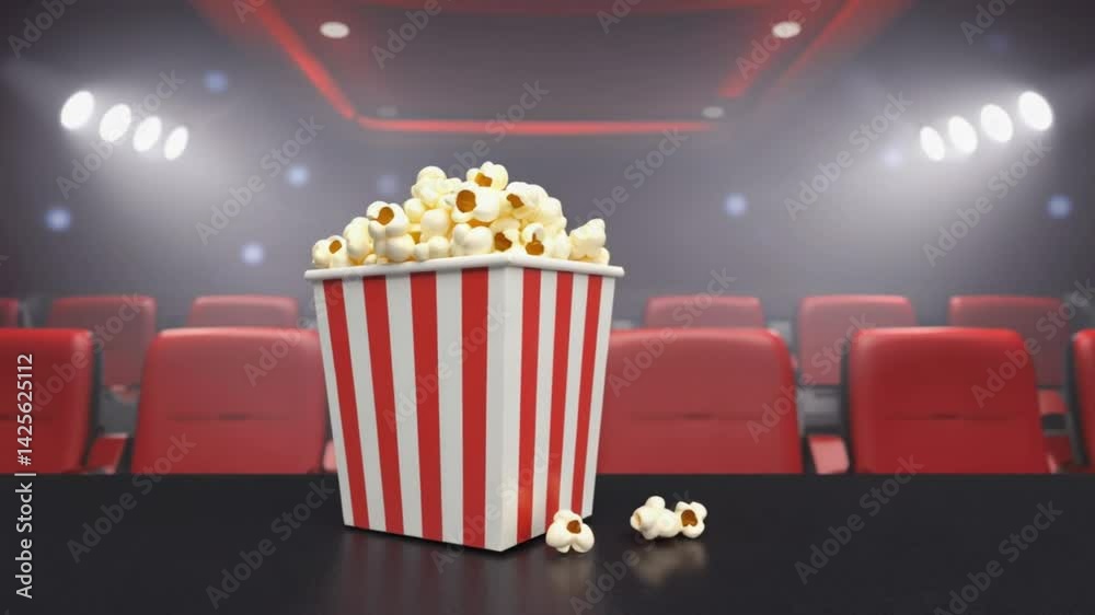 popcorn bucket on movie theater video