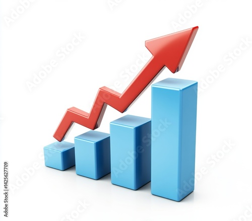 3D Graph Showing Growth Against White Background Free Download 3D Graph Showing Growth Against White Background - GFXLoad