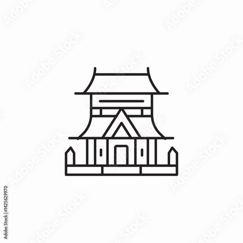 chinese house icon sign vector