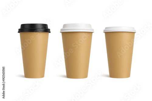 蓋付きコーヒー紙コップ　モックアップ