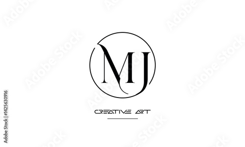 MJ, JM, M, J abstract letters logo monogram