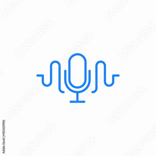 microphone audio wave icon sign vector
