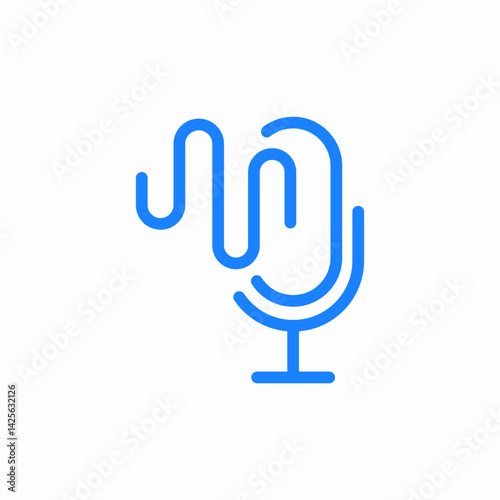 microphone wave audio icon sign vector