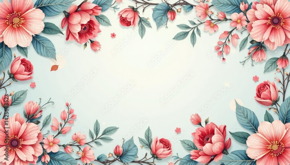 Obraz premium Delicate paisley floral pattern, soft pastel shades, flower, decoration