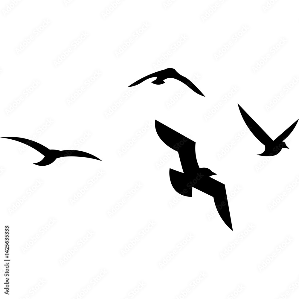 Obraz premium Flying Birds Silhouette