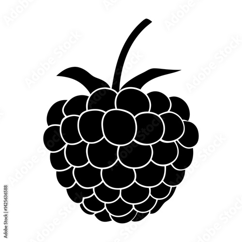 minimal silhouette of a ripe blackberry cluster vector illustration  