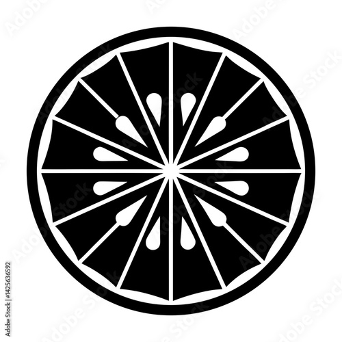 Citrus fruit slice silhouette vector illustration