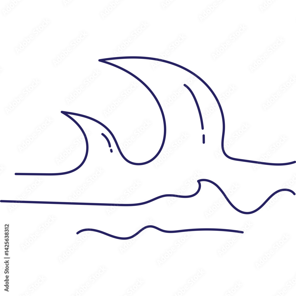 Obraz premium Hand Drawn Wave