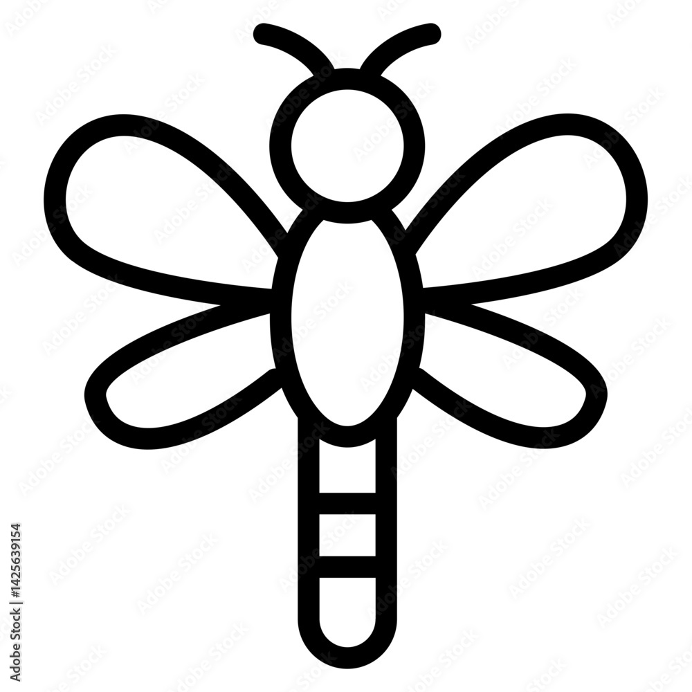Obraz premium Dragonfly Line Icon