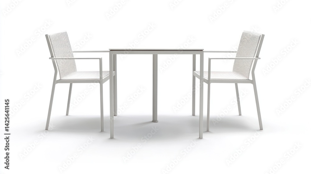 White Modern Square Table and Chairs; Indoor Use; Minimalist Design; For Home Decor Catalog White Modern Square Table and Chairs; Indoor Use; Minimalist Design; For Home Decor Catalog