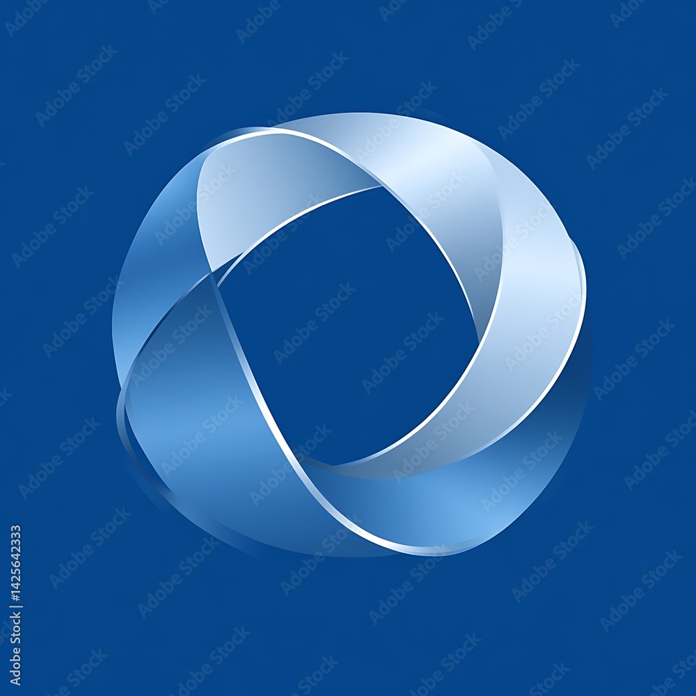 Intertwined, metallic, blue circles form a dynamic logo. Intertwined, metallic, blue circles form a dynamic logo.