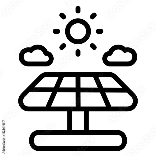 Solar panel Line Icon