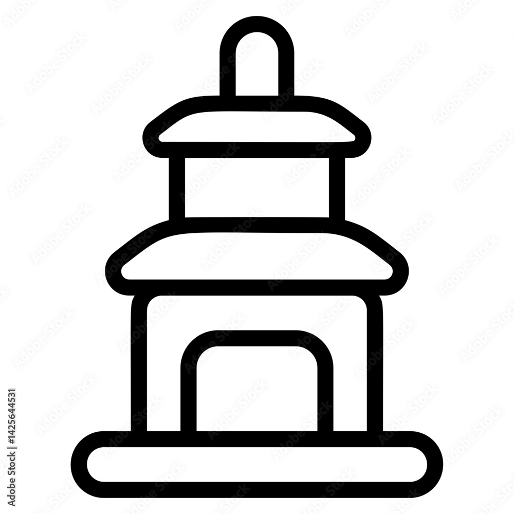Traditional house Line Icon