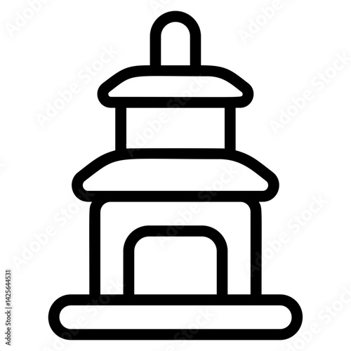Traditional house Line Icon