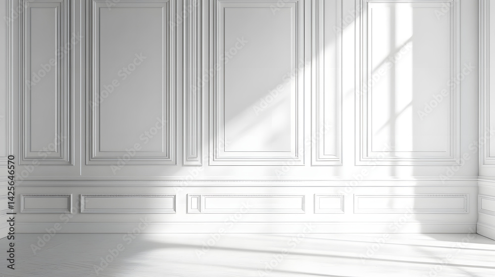 Fototapeta premium Elegant interior design showcase minimalist studio space photography bright sunlight modern aesthetics