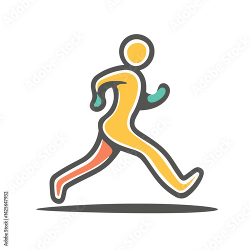 Abstract running figure in vibrant colors vector illustration