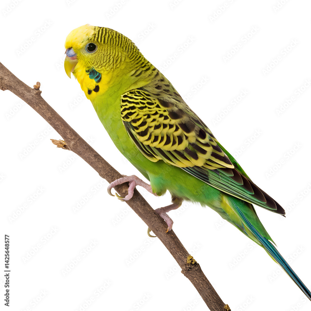 Fototapeta premium Budgerigar Bird on Transparent background
