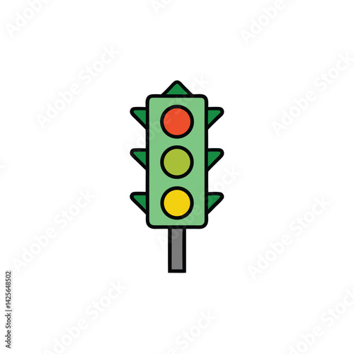 traffic light with green