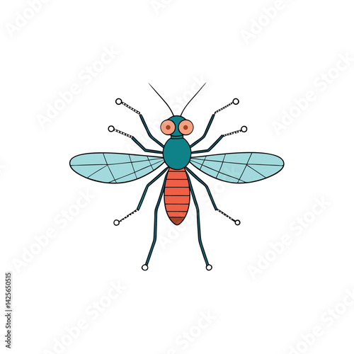 dragonfly on white background