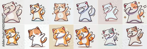 cute cat dabbing pose