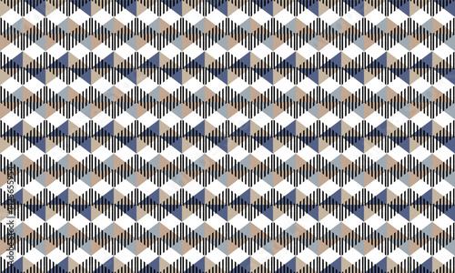 Gray and blue Triangle zigzag horizontal strip row repeat pattern, design for fabric print, black line strip